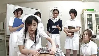 JAV nurses CFNM handjob blowjob demonstration